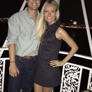 Halter midnight navy neck suede dress